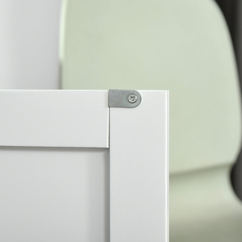 White Kitchen Island Utility Cart with 2 Storage Drawers & Cabinets - Perfect for Dining Room Organization