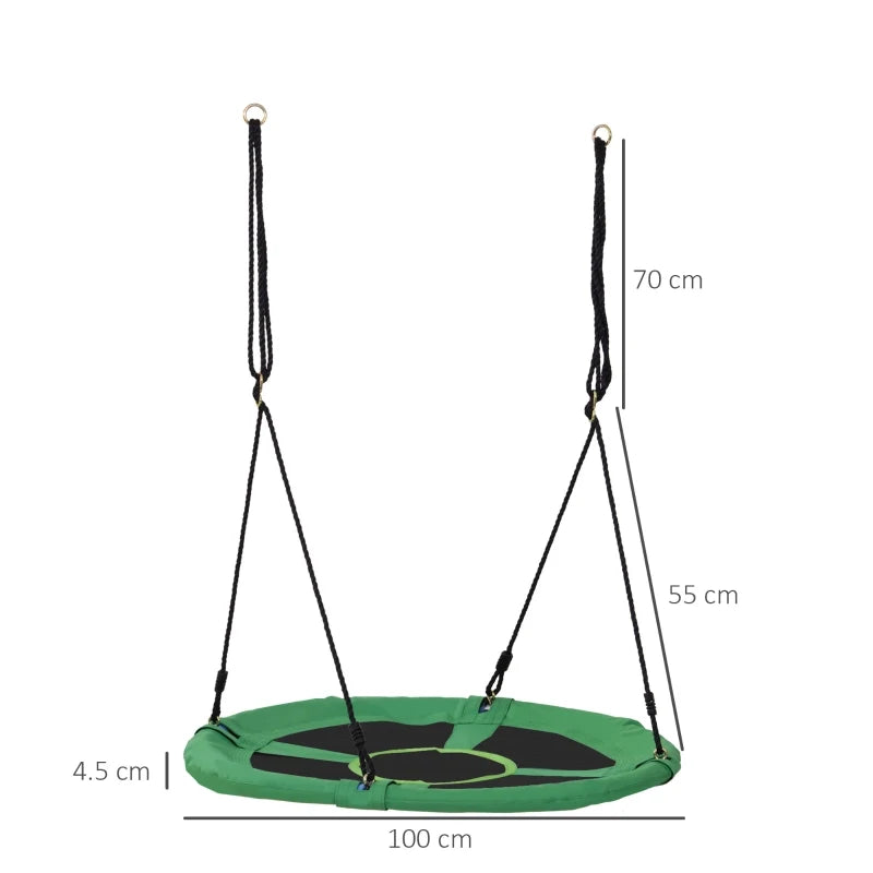 Kids Outdoor Swing Set - Black/Green, 100x4.5 cm