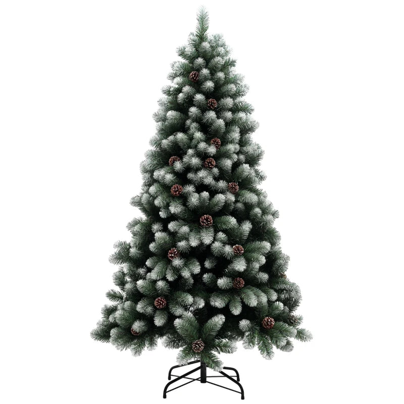 6ft Snow-Dipped Artificial Pine Christmas Tree - Realistic Holiday Decor for Festive Home Decoration