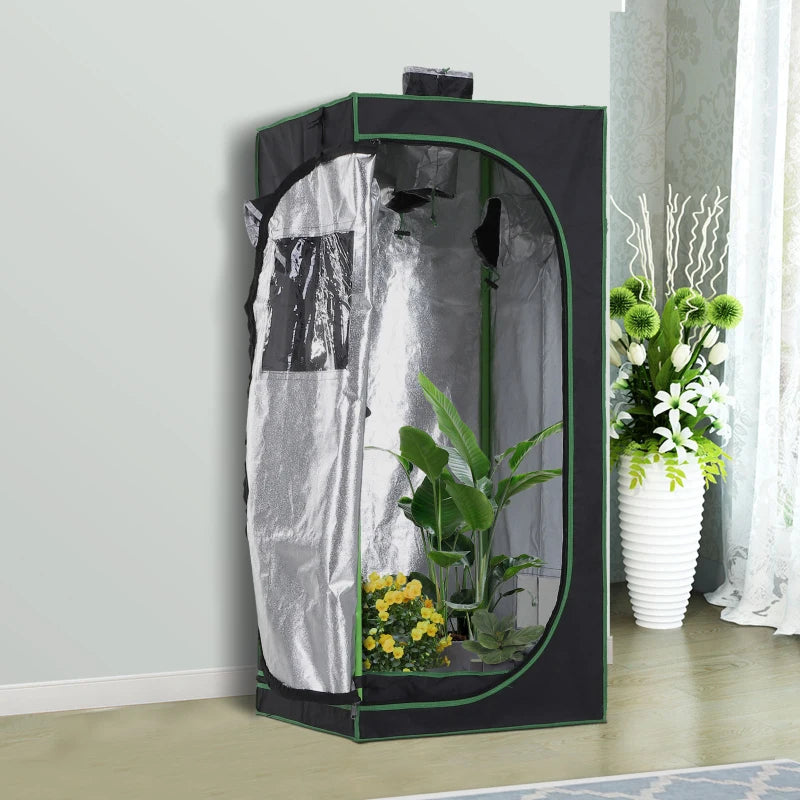 Indoor Hydroponic Grow Tent - Black, 60x60x140cm