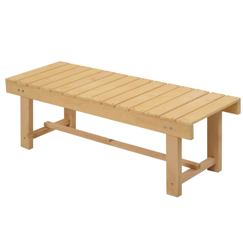 Natural Fir Wood 2-Seater Garden Bench 110x38x35 cm