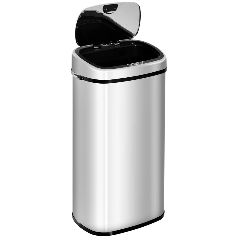 68L Stainless Steel Automatic Sensor Kitchen Trash Bin Silver