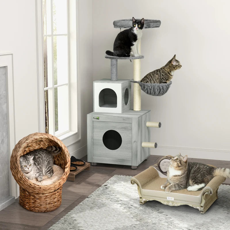 Premium Brown Cat Furniture with Scratching Pad & Catnip - Stylish, Durable, Perfect for Play and Relaxation