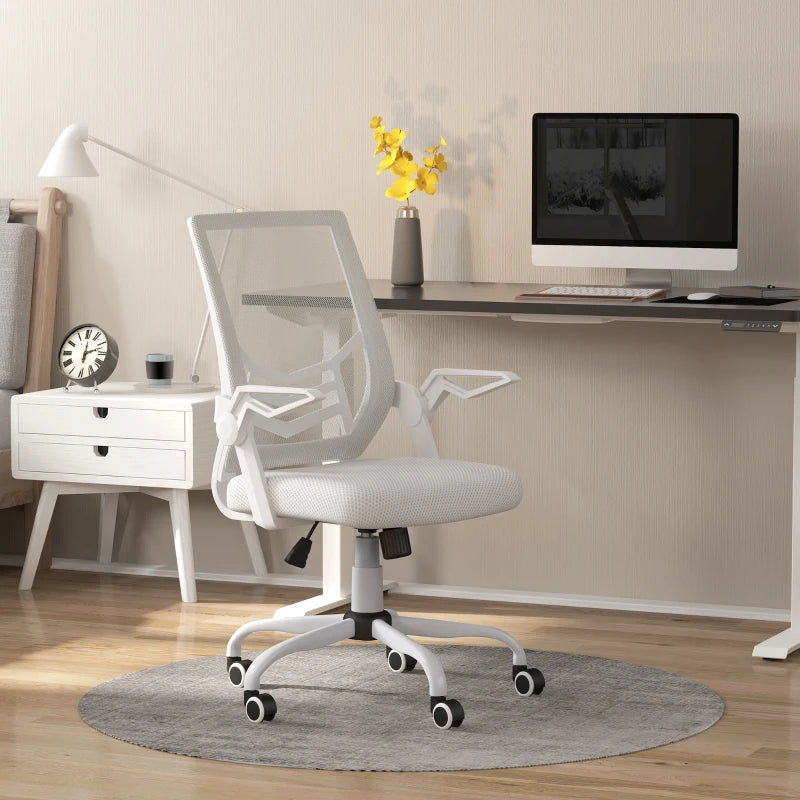 Vinsetto Ergonomic Mesh Office Chair with Flip-up Armrests and Lumbar Support for Home and Office