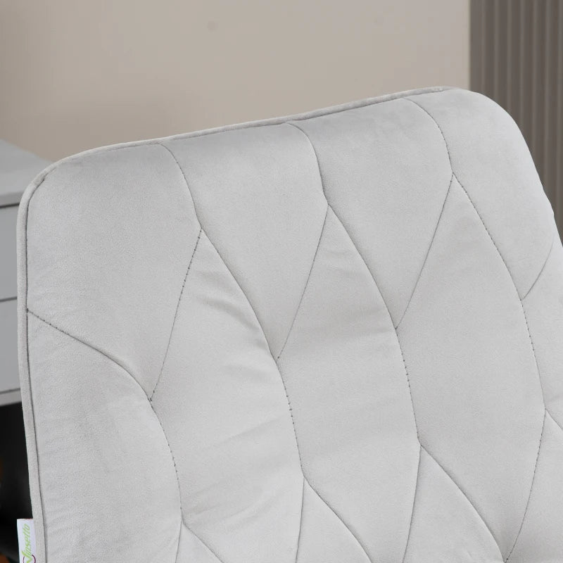 Vinsetto Modern Linen Computer Chair with Armrest, Adjustable Height Swivel Office Chair in Light Grey