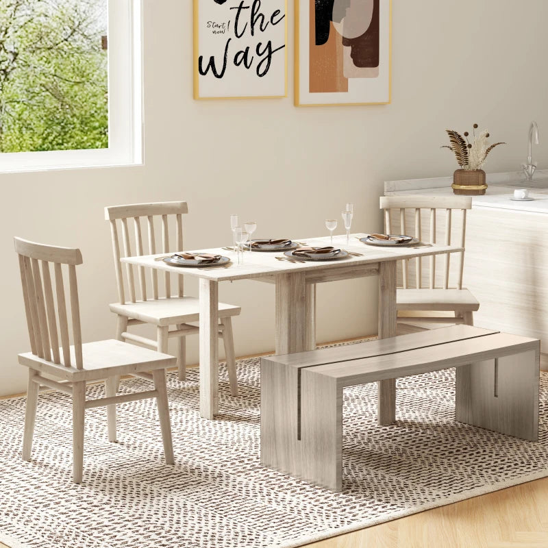 Stylish Four-Seater Drop Leaf Dining Table - Elegant Wood Effect Design for Space-Saving Dining Solutions
