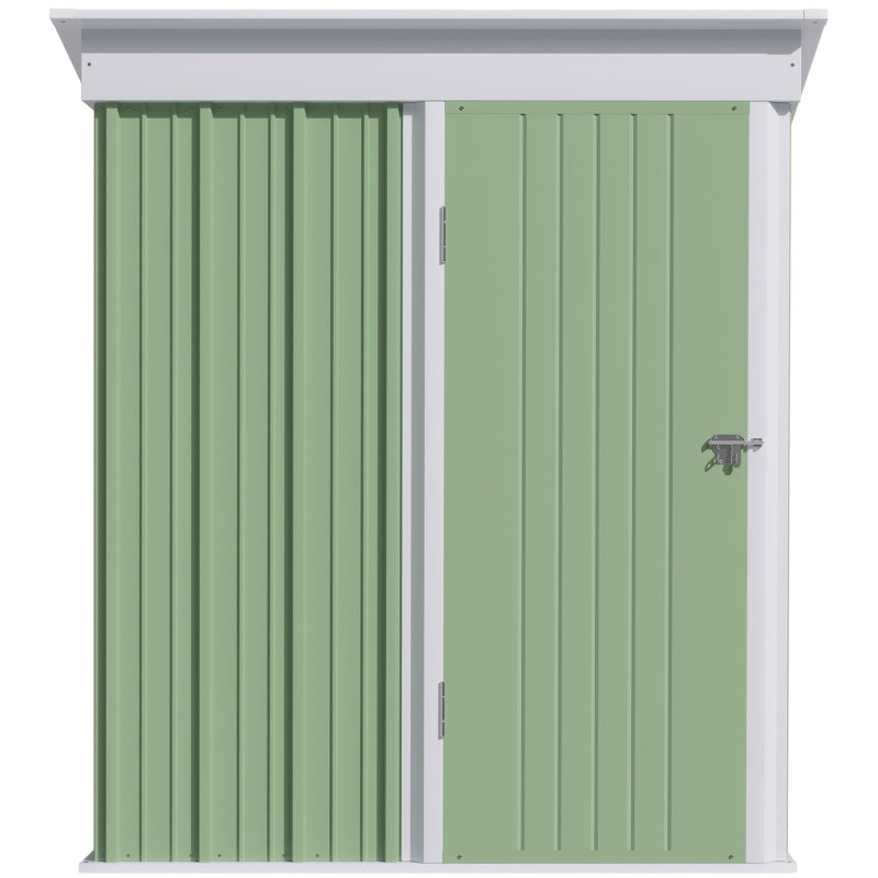 3ft x 5ft Light Green Lean-To Metal Shed