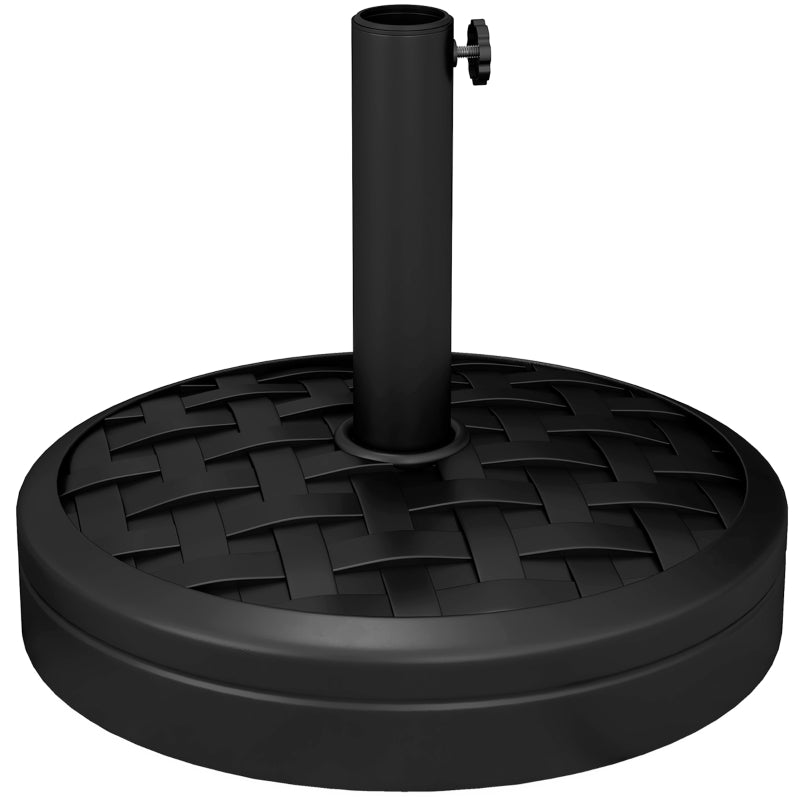 Rattan Effect Concrete Umbrella Base - 18kg, 45cm Dia, Heavy Duty