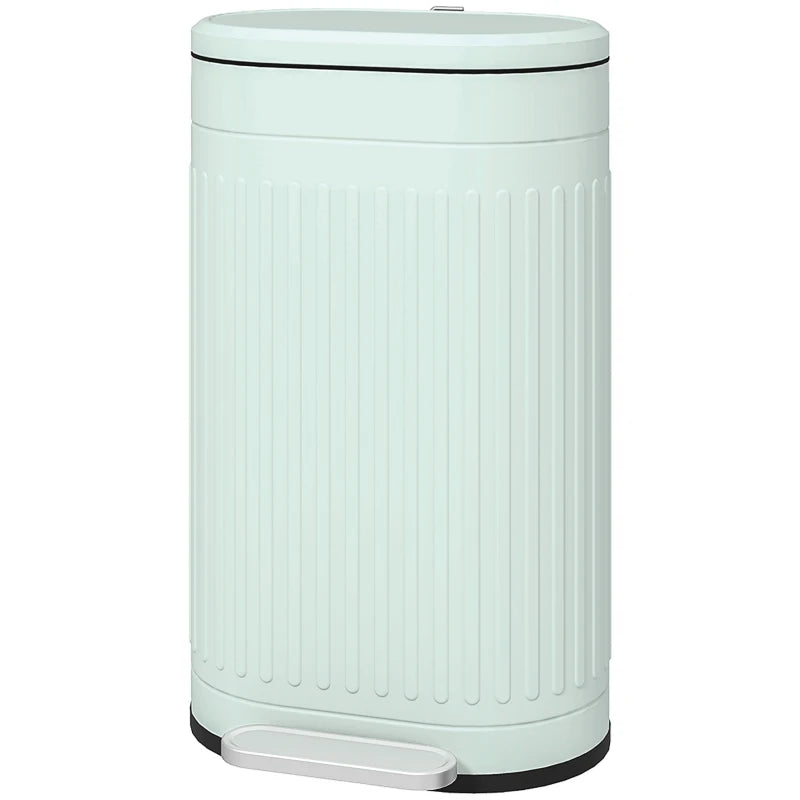Light Green 30L Metal Kitchen Bin with Soft-Close Lid - Stylish & Durable Waste Container for Home & Office