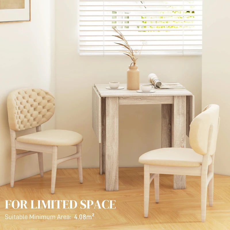 Stylish Four-Seater Drop Leaf Dining Table - Elegant Wood Effect Design for Space-Saving Dining Solutions