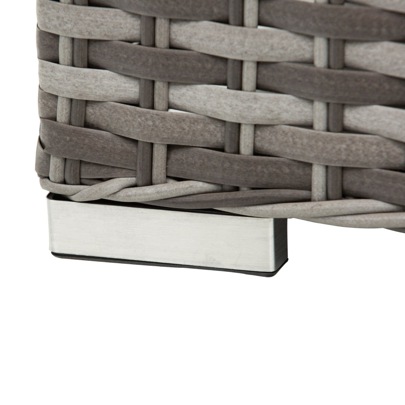 Grey 6-Piece PE Rattan Outdoor Sofa Set with Thick Cushions, Elegant Half-Round Patio Conversation Ensemble