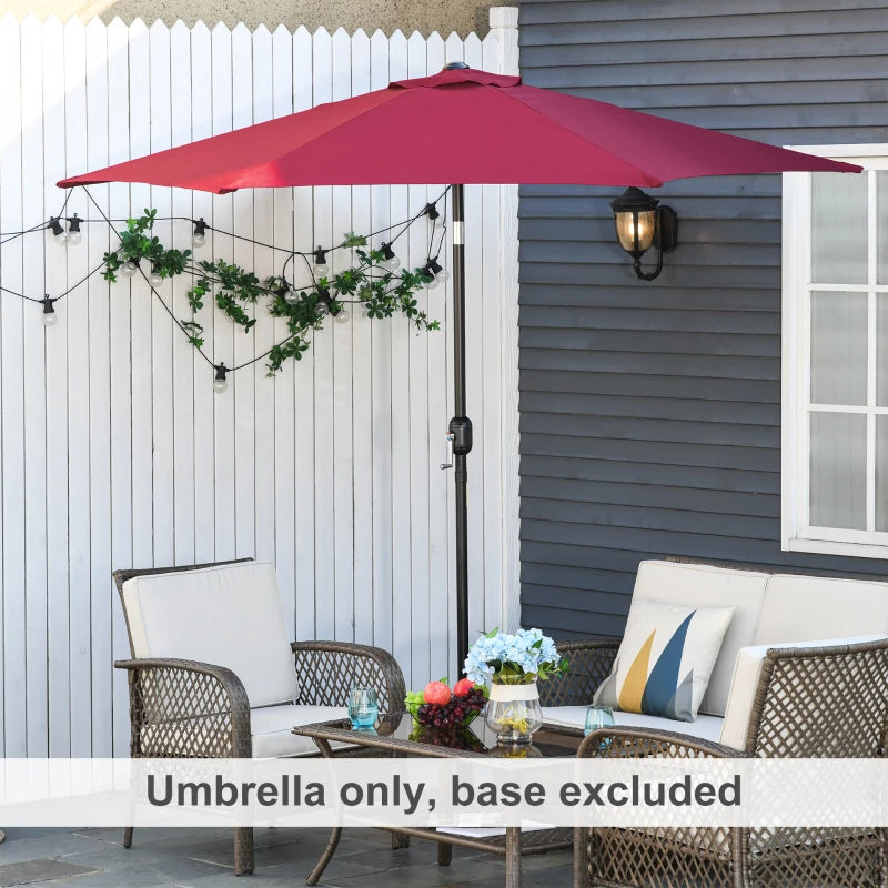 Red 2.7M Tilt Crank Garden Parasol Umbrella