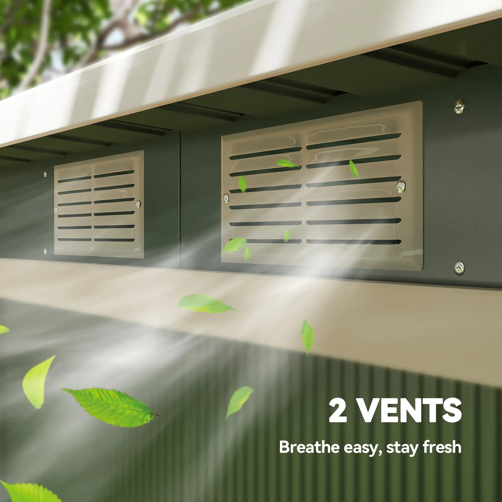 9ft x 4ft Green Shed With Foundation Kit, Ventilation and Double Doors