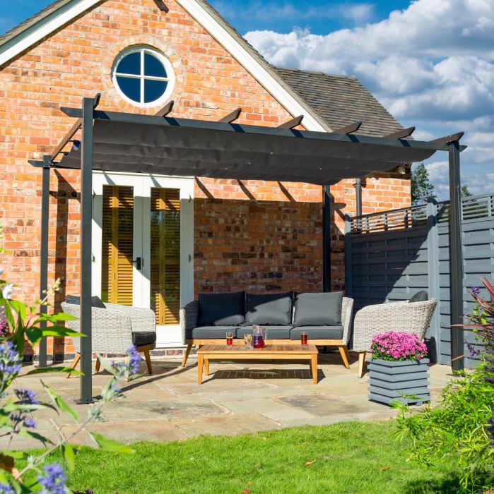 4x3 Grey Venetian Pergola - Aluminium