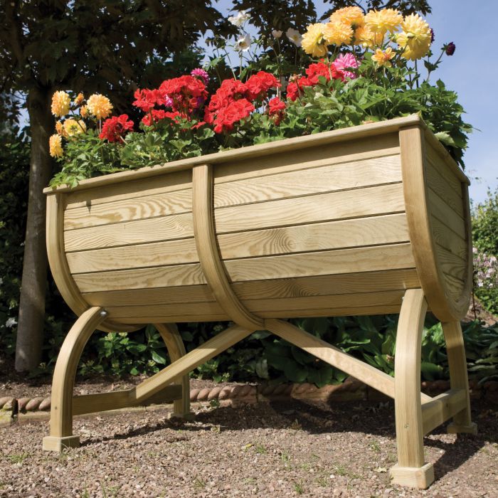 Wooden Barrel Planter for Garden