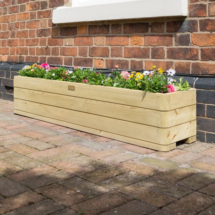 Wooden Patio Planter Box - 82 Litre Capacity