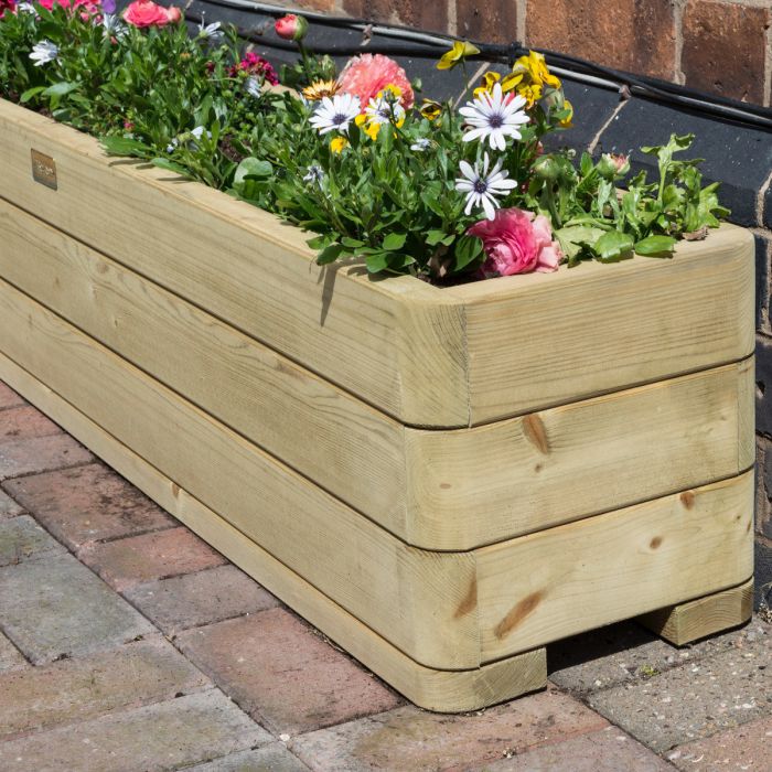 Wooden Patio Planter Box - 82 Litre Capacity