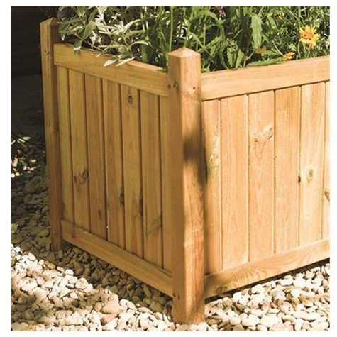 Rectangular Wooden Planter Box - Outdoor Garden Decor