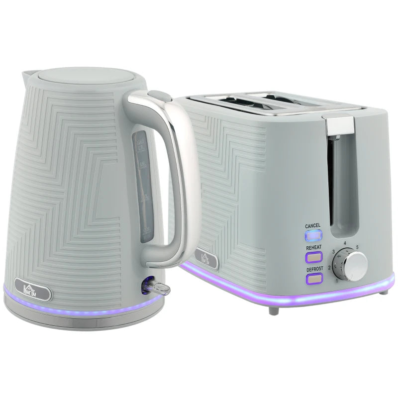 Stylish Grey Kettle and Toaster Set - Modern Kitchen Appliances for Effortless Breakfasts and Elegant Home Decor