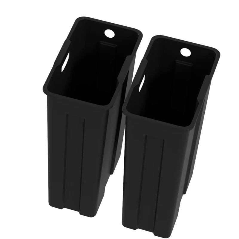 40L Dual Compartment Stainless Steel Trash Bin with Deodoriser Holders - Sleek Silver Tone for Kitchen & Office