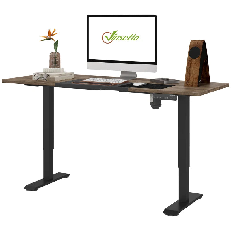 Vinsetto Adjustable Electric Standing Desk 72-116cm with LED Display - Modern Black Ergonomic Home Office Furniture