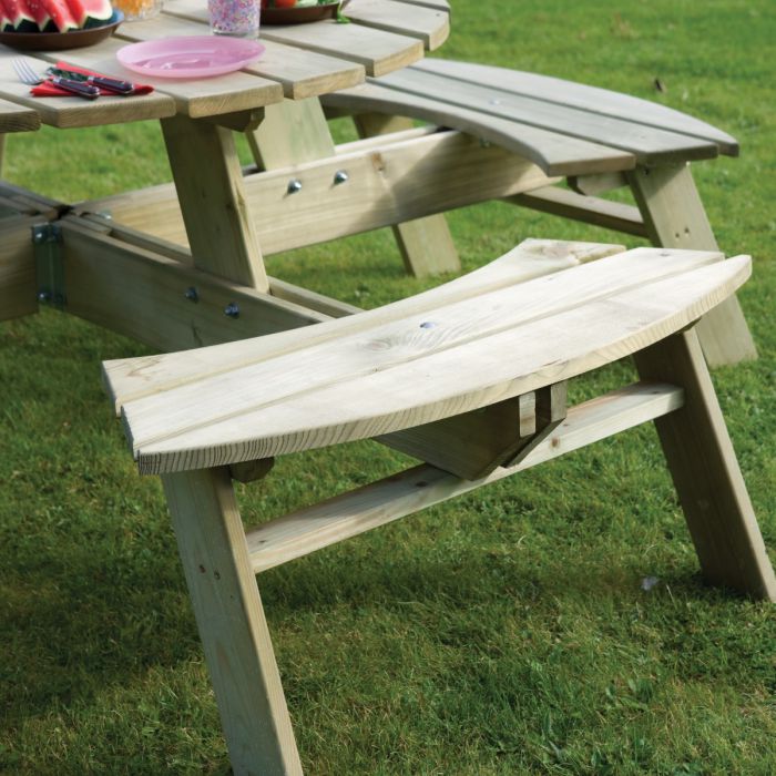 Round Wooden Picnic Bench