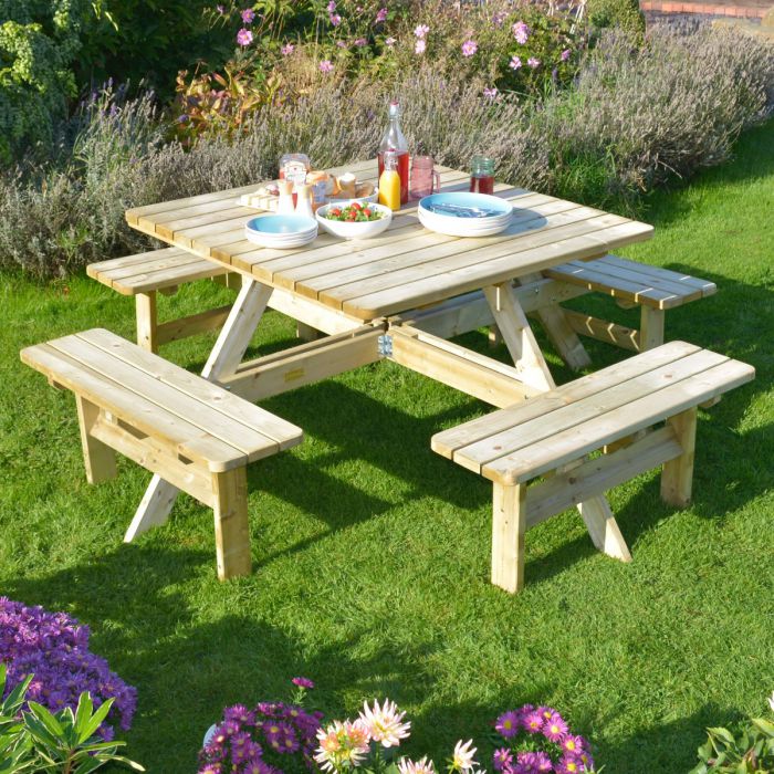 Outdoor Square Picnic Table - Weatherproof