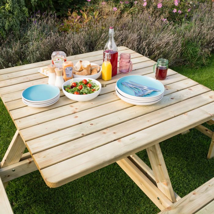 Outdoor Square Picnic Table - Weatherproof