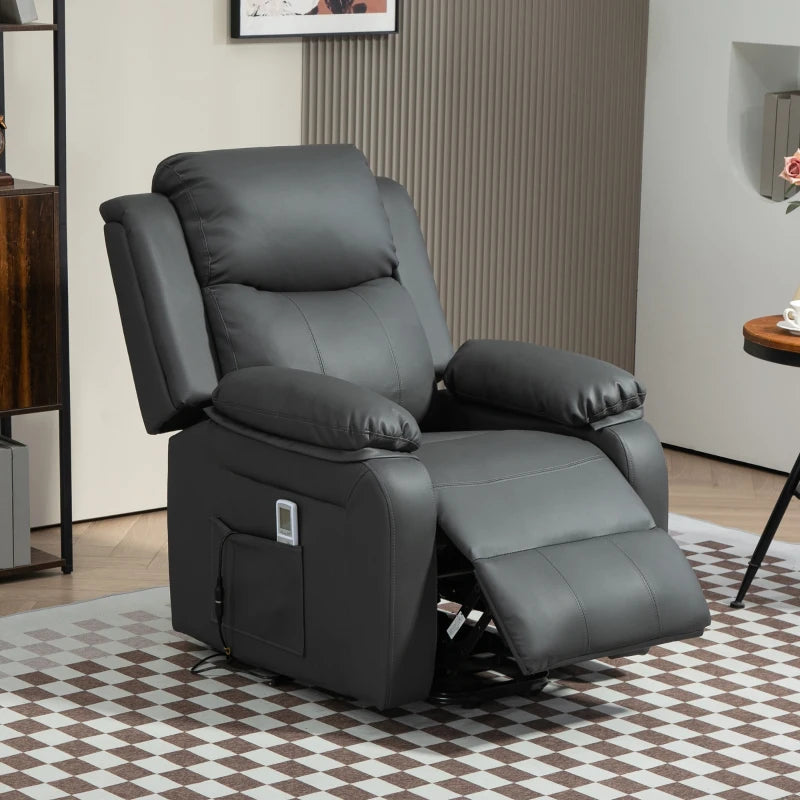 Electric Recliner Chair with Massage and Heat for Elderly, Power Lift Armchair with Remote Control and Extended Footrest