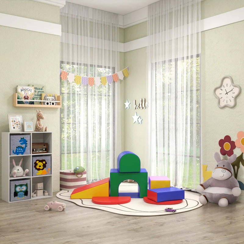 Multicoloured Seven-Piece Soft Playset for Toddlers Perfect for Indoor Play and Learning