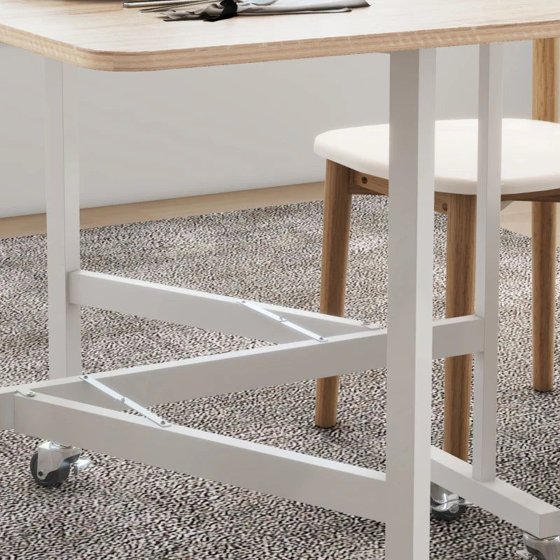4-6 Person Oak Drop Leaf Dining Table - Space-Saving, Stylish Design for Modern Homes, Perfect for Family Meals