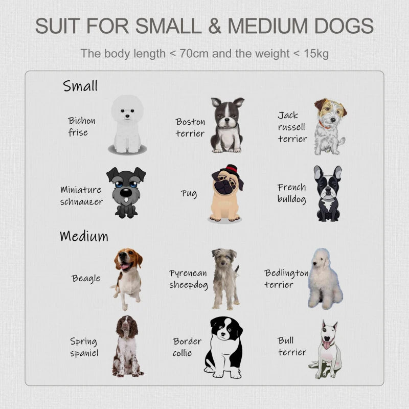 Wooden Dog Crate End Table Kennel with Lockable Door for Small & Medium Dogs - Grey & White, 85x55x75 cm