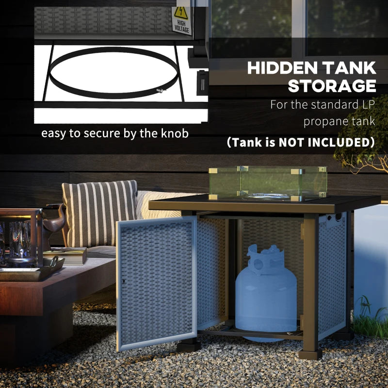 81x81cm 50,000 BTU Grey Gas Fire Pit Table - Outdoor Heating & Stylish Patio Decor