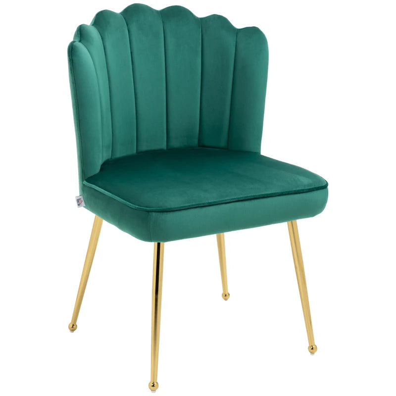 Velvet-Feel Green Shell Accent Chair for Stylish Living Room Decor