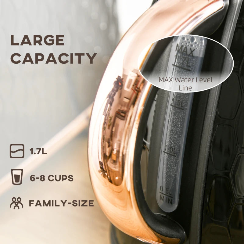 3kW Rapid Boil Black Honeycomb Kettle - Stylish Electric Tea Maker for Fast Boiling Water