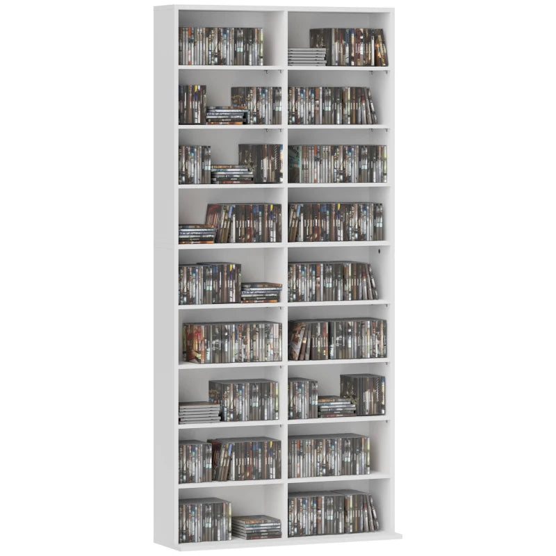 Stylish 640 CD Storage Tower in White - Organize Your Media Collection with Space-Saving Design and Modern Aesthetics