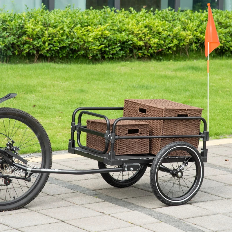 Steel Bike Trailer with Triple Safety Features for Outdoor Storage and Transport