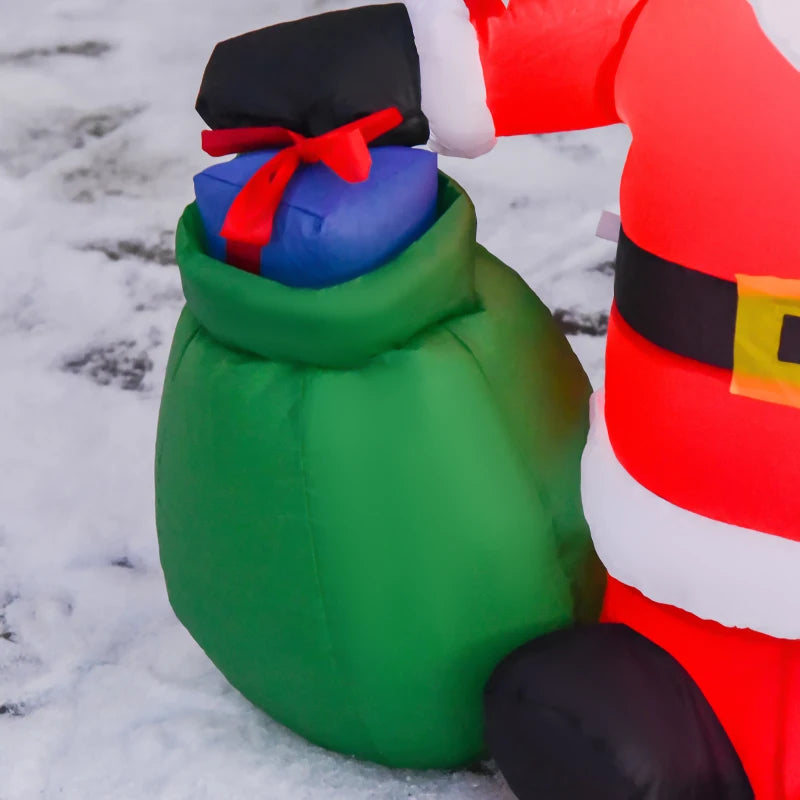 4ft Inflatable Christmas Santa Claus with LED Lights - Festive Yard Decoration for Holiday Cheer