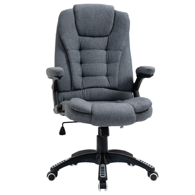 Vinsetto Ergonomic Office Chair - Comfortable Dark Grey Desk Chair with Adjustable Height, Armrests, Reclining & Tilt Function