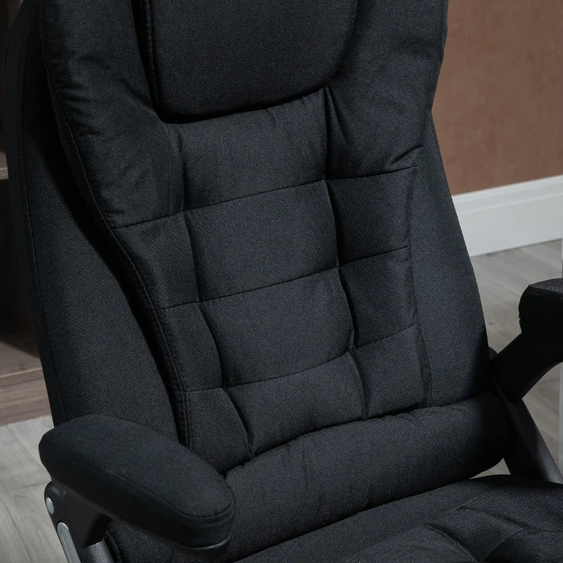Vinsetto Ergonomic Office Chair - Adjustable Height, Reclining, Tilt Function, Comfortable Desk Chair with Armrests - Black