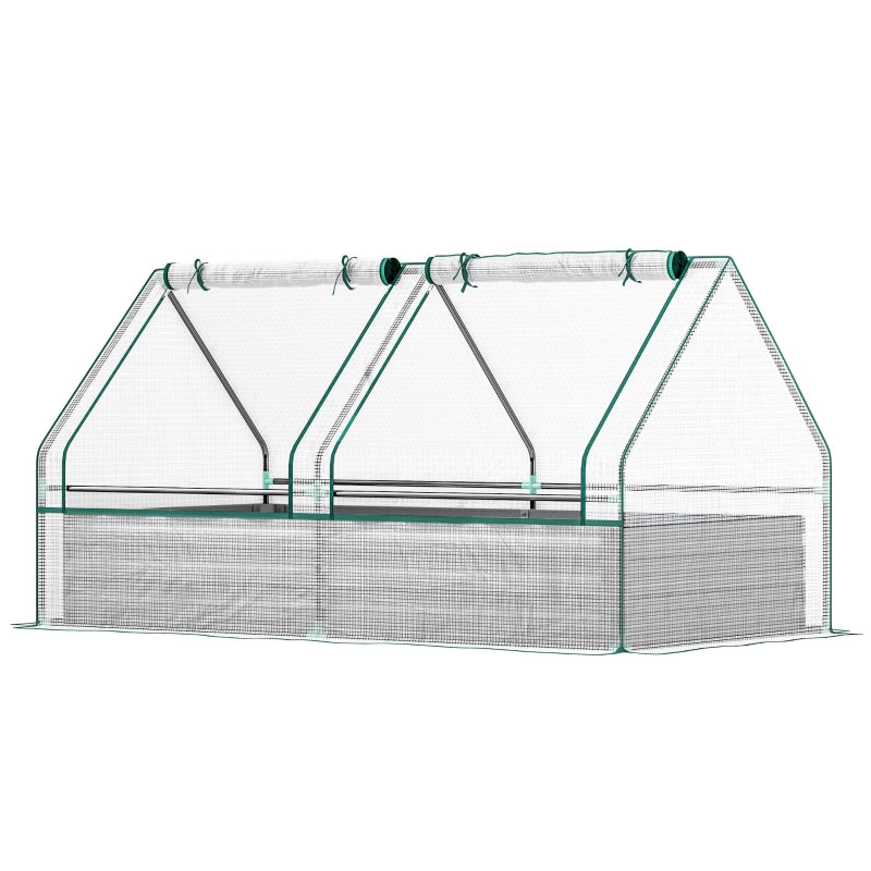 Metal Planter Box with Greenhouse Cover for Herbs