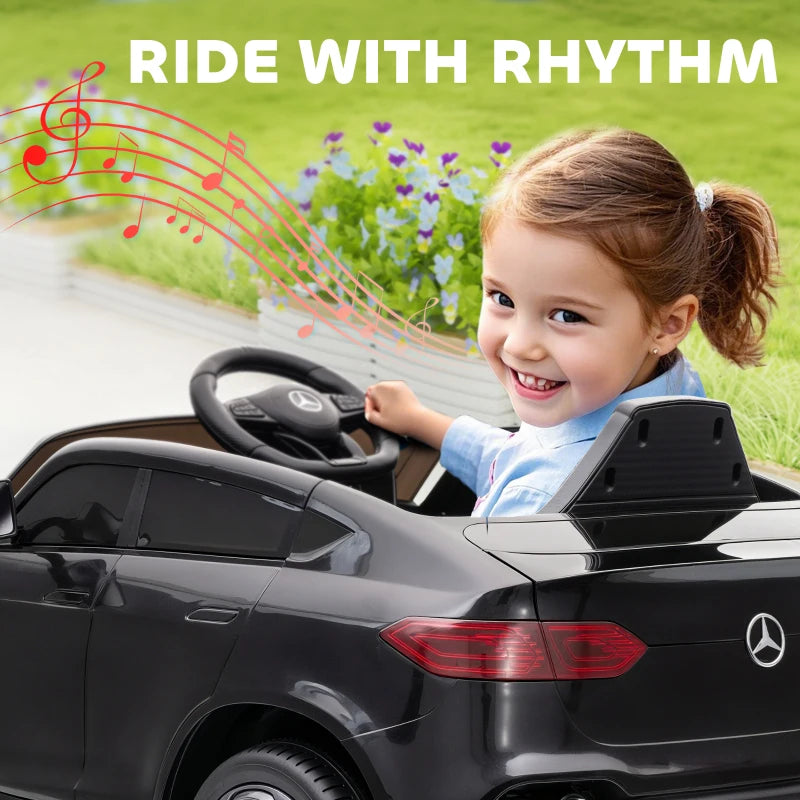Licensed Mercedes-Benz GLC Kids Ride On Car Remote Control Soft Start MP3 LED Headlights Black