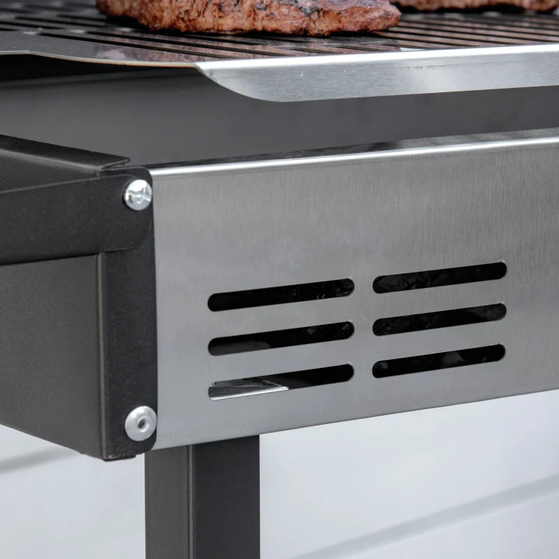 Stainless Steel Charcoal BBQ Rotisserie Grill with 3-Level Grate