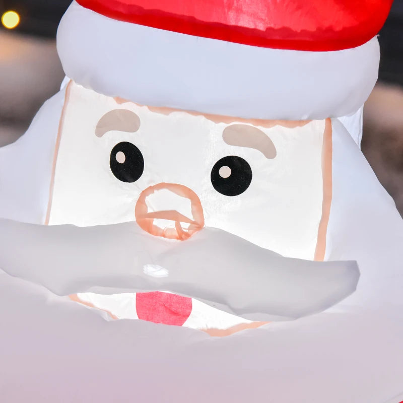 4ft Inflatable Christmas Santa Claus with LED Lights - Festive Yard Decoration for Holiday Cheer