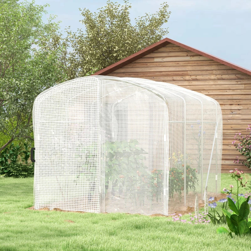 Greenhouse Walk-in Grow House with UV-Resistant Cover, White, 2x2x2m