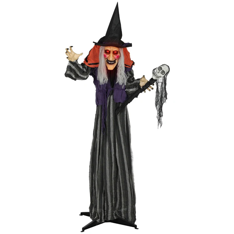 160cm Lifelike Moving Witch Decoration - Realistic Halloween Prop for