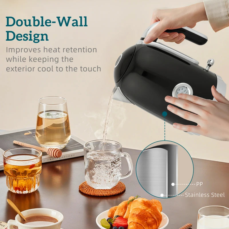 Vintage Black Toaster and Kettle Set - Retro Kitchen Appliances for Stylish Cooking and Brewing