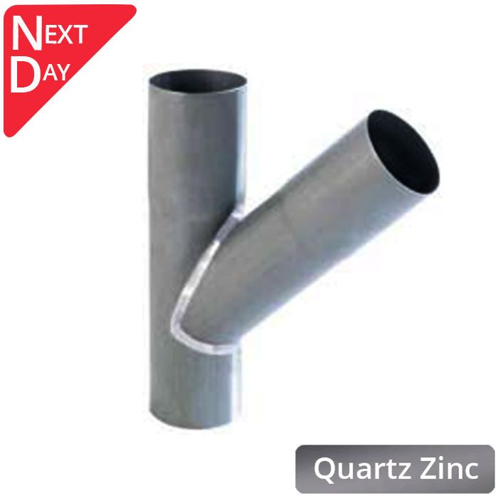 80mm Quartz Zinc Downpipe 70 Degree Branch