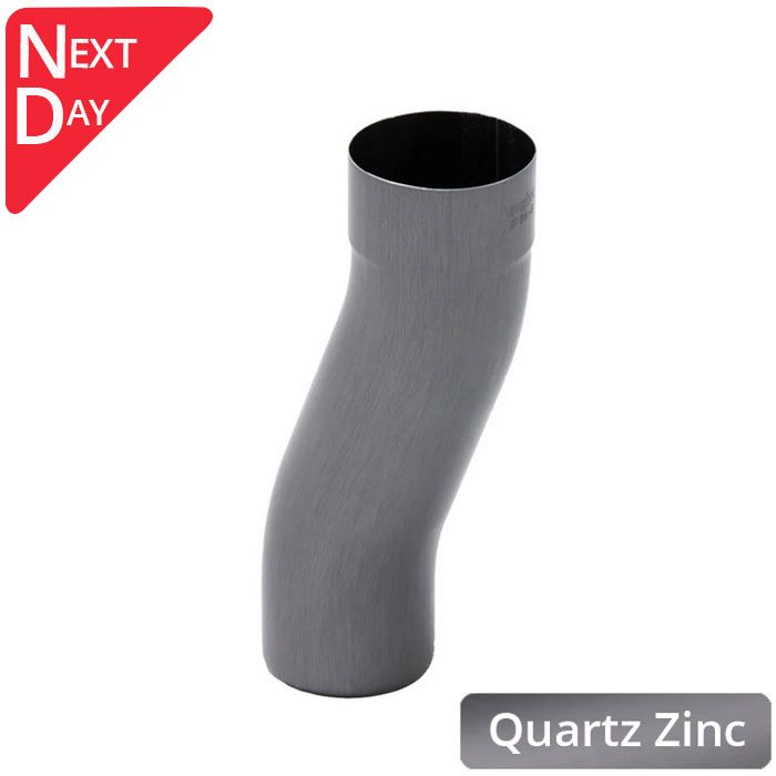 100mm Quartz Zinc Downpipe 60mm Projection Fixed Offset