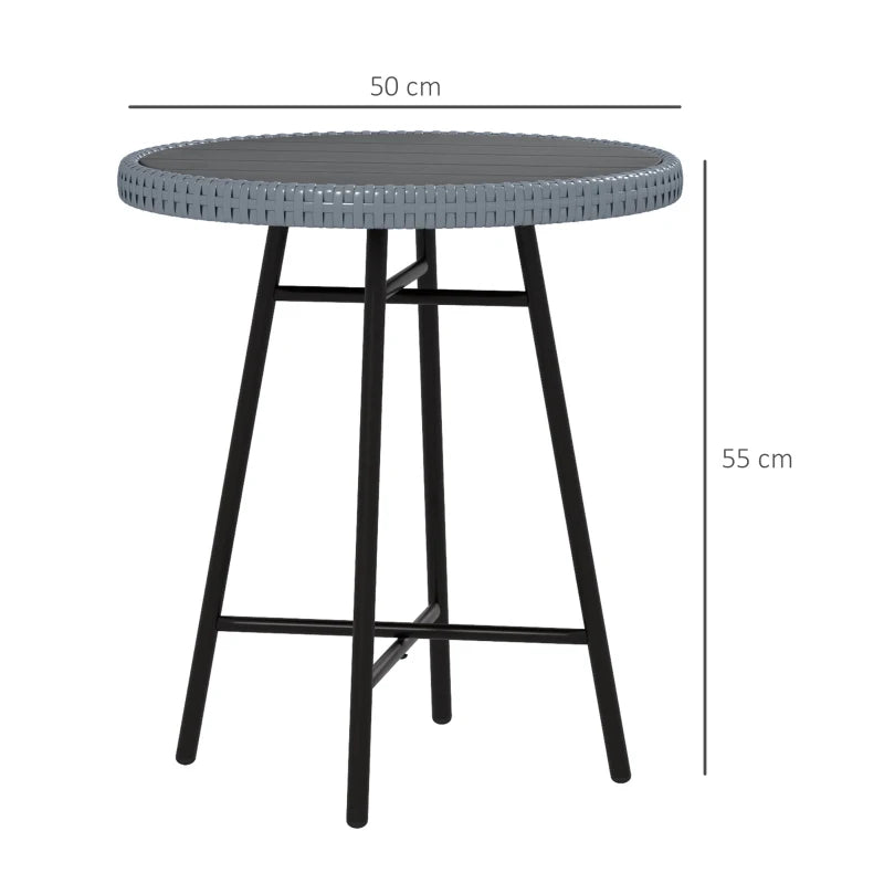 Grey Rattan Outdoor Border Side Table